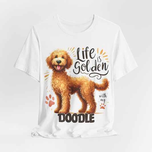 Life Is Golden With My Doodle - Bella+Canvas Jersey Short Sleeve Tee