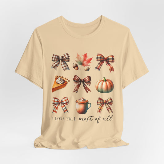 I Love Fall First Of All - Bella+Canvas Short Sleeve Tee