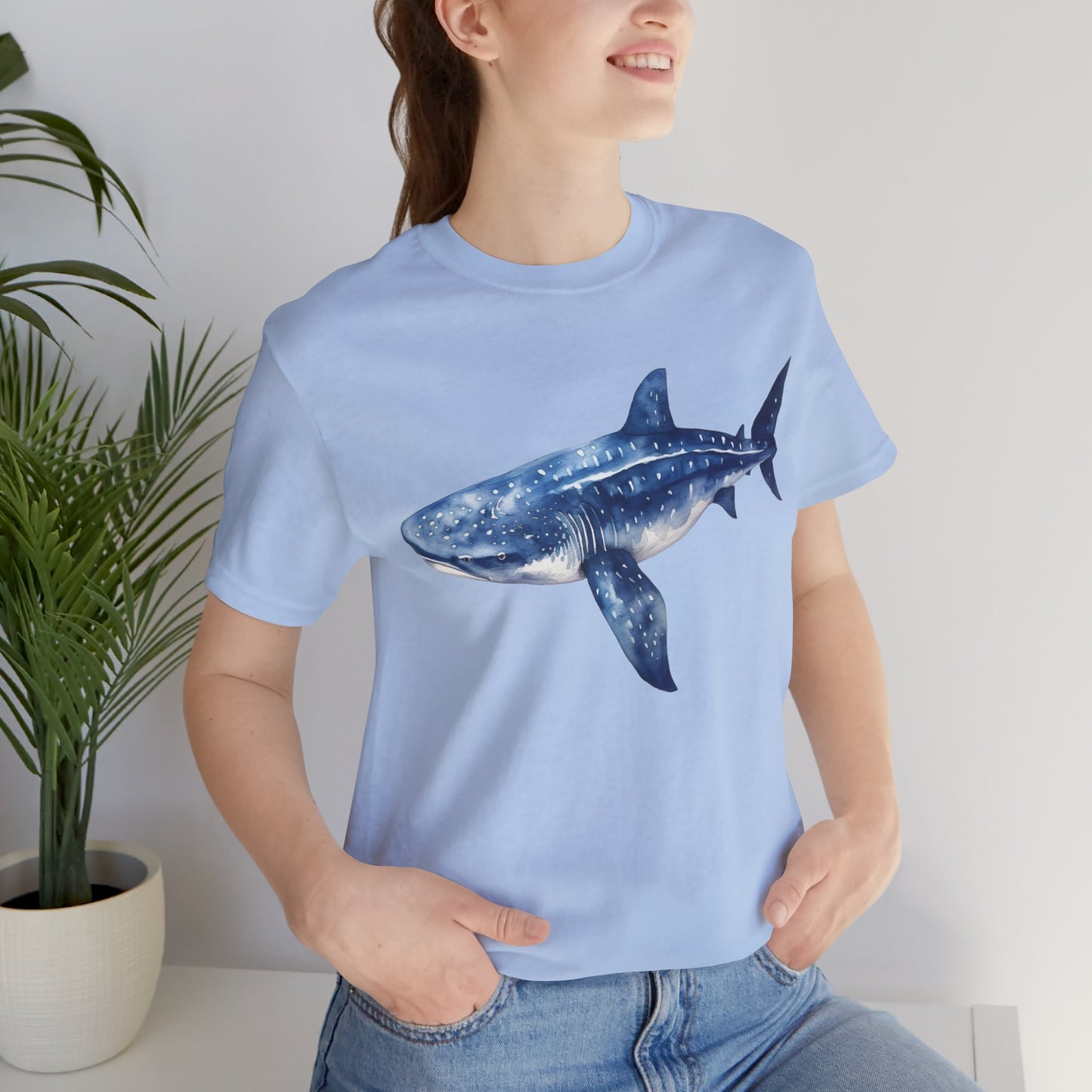 Whale Shark Watercolor - Bella+Canvas Jersey Short Sleeve Tee