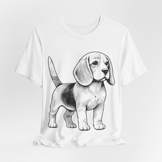 Beagle Line Art - Bella+Canvas Jersey Short Sleeve Tee