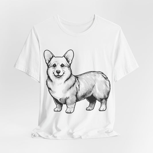 Corgi Line Art - Bella+Canvas Jersey Short Sleeve Tee