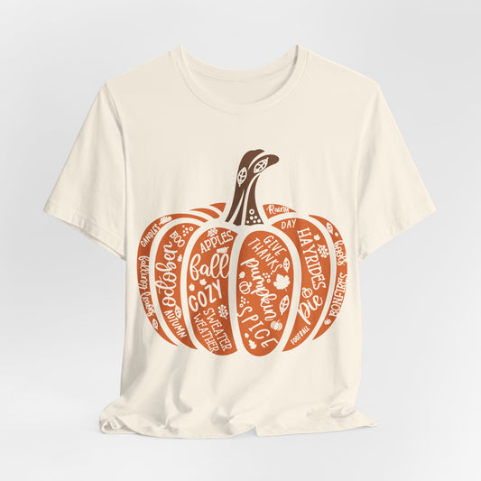 Fall Pumpkin Words - Bella+Canvas Short Sleeve Tee