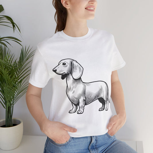 Dachshund Line Art - Bella+Canvas Jersey Short Sleeve Tee