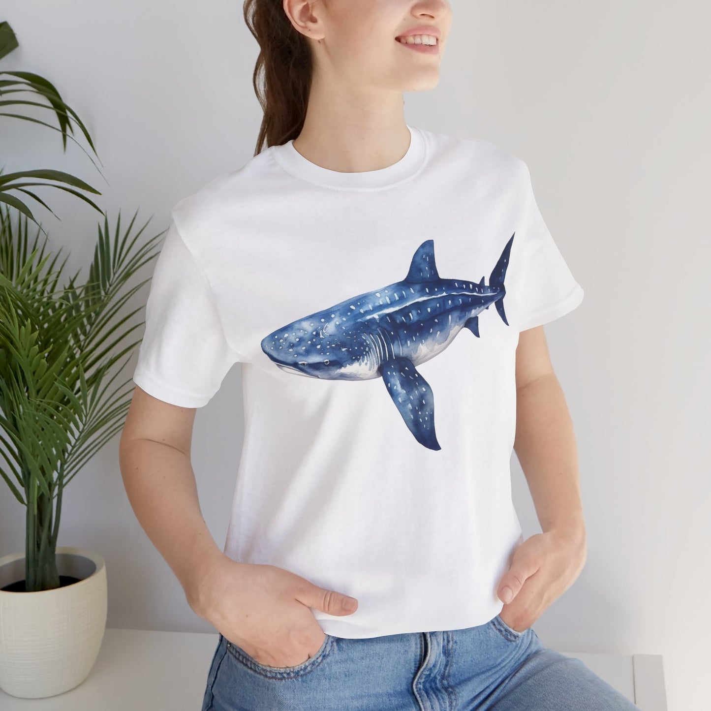 Whale Shark Watercolor - Bella+Canvas Jersey Short Sleeve Tee